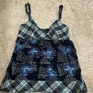 Calvin Klein blue floral print tank